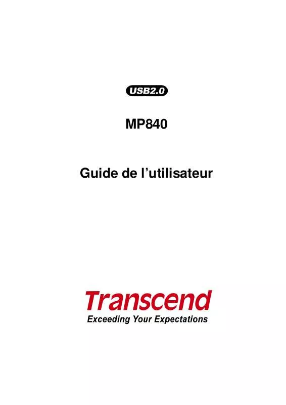 Mode d'emploi TRANSCEND TS2GMP840J