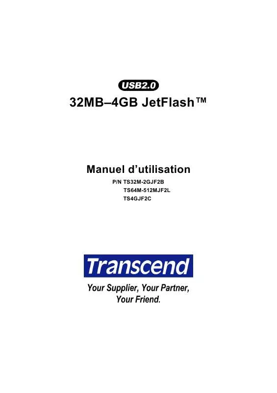 Mode d'emploi TRANSCEND TS512MJF2B