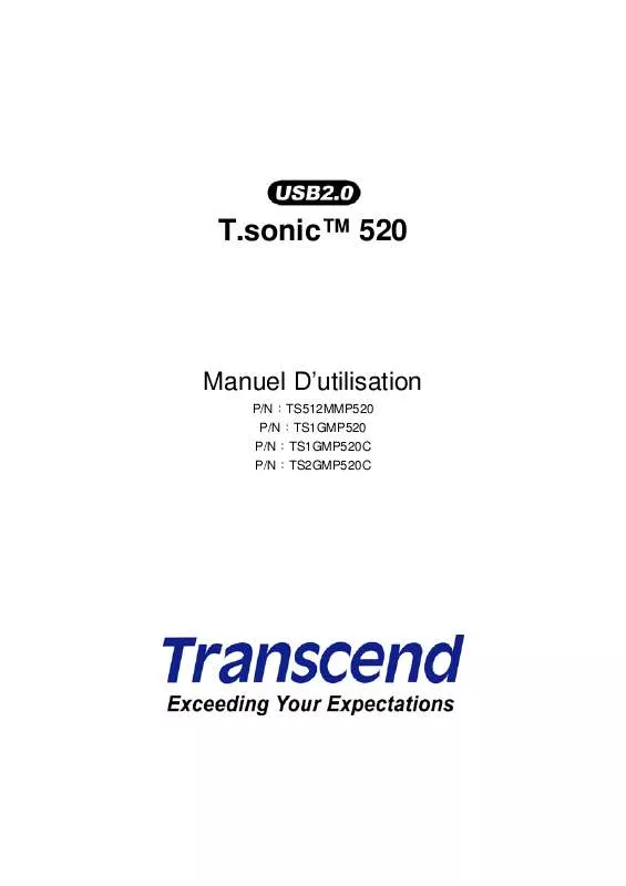 Mode d'emploi TRANSCEND TS512MMP520