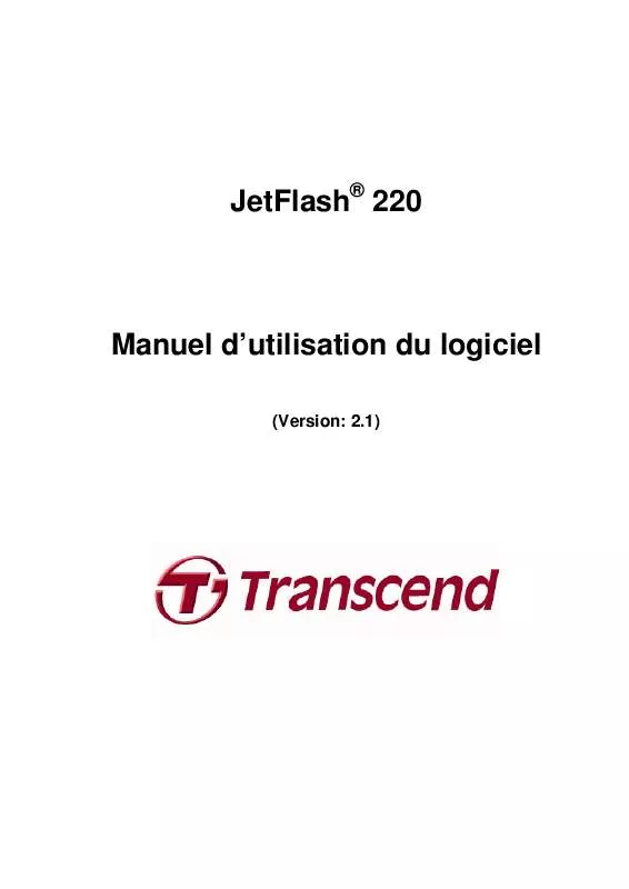 Mode d'emploi TRANSCEND TS8GJF220