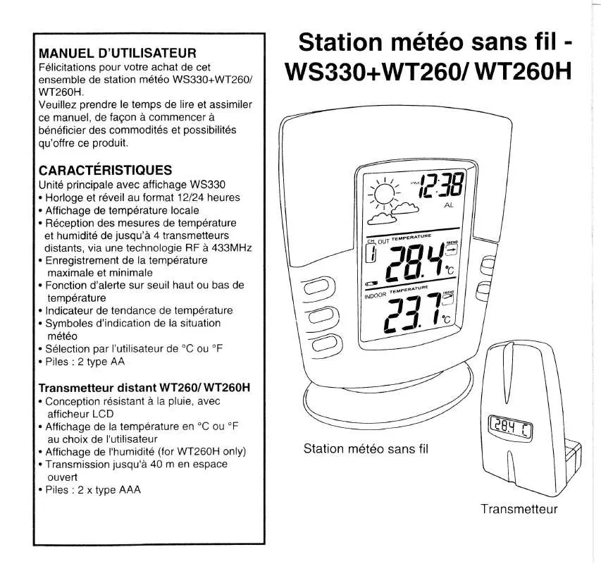 Mode d'emploi UPM WS330+WT26OW