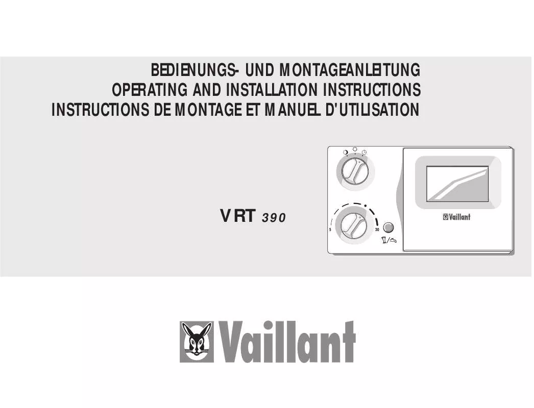 Mode d'emploi VAILLANT VRT 390