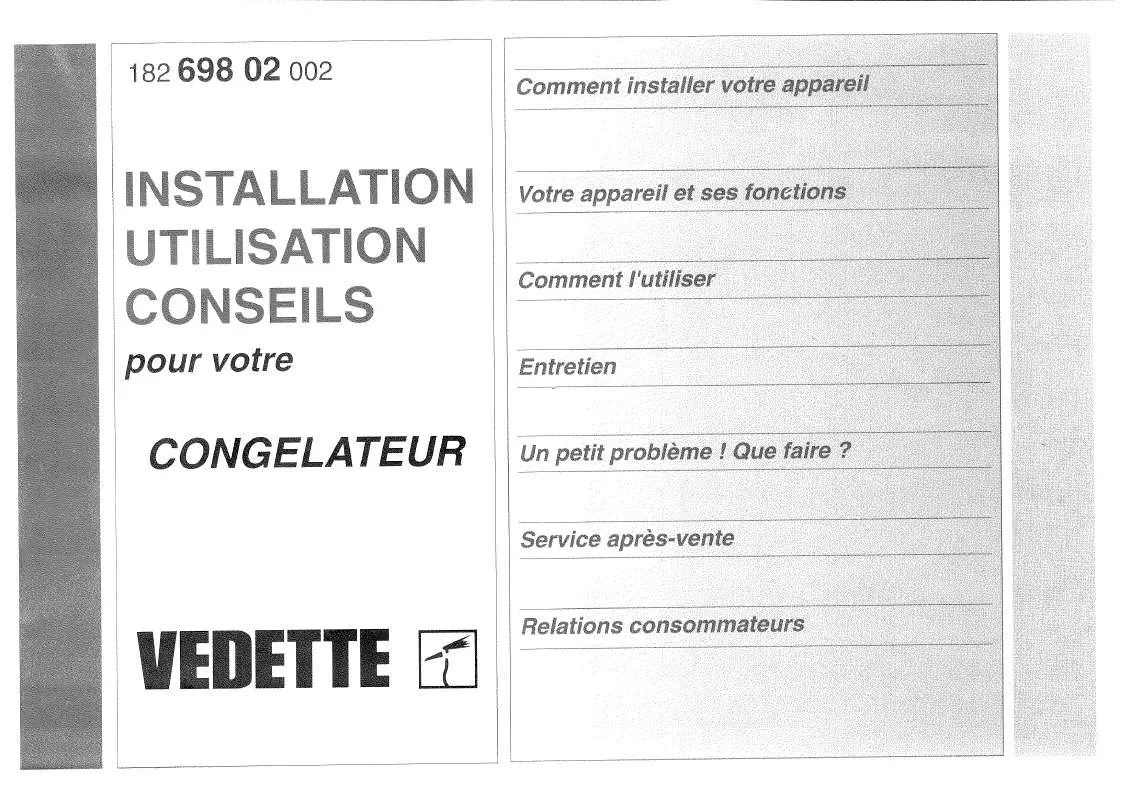 Mode d'emploi VEDETTE CV2732B