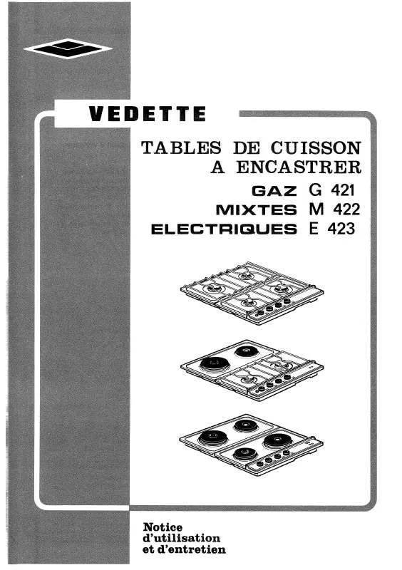 Mode d'emploi VEDETTE E423