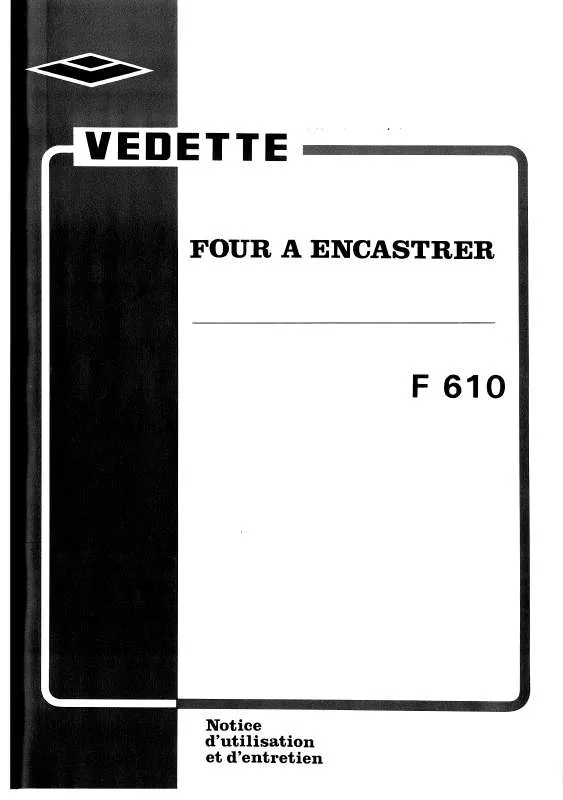 Mode d'emploi VEDETTE F610