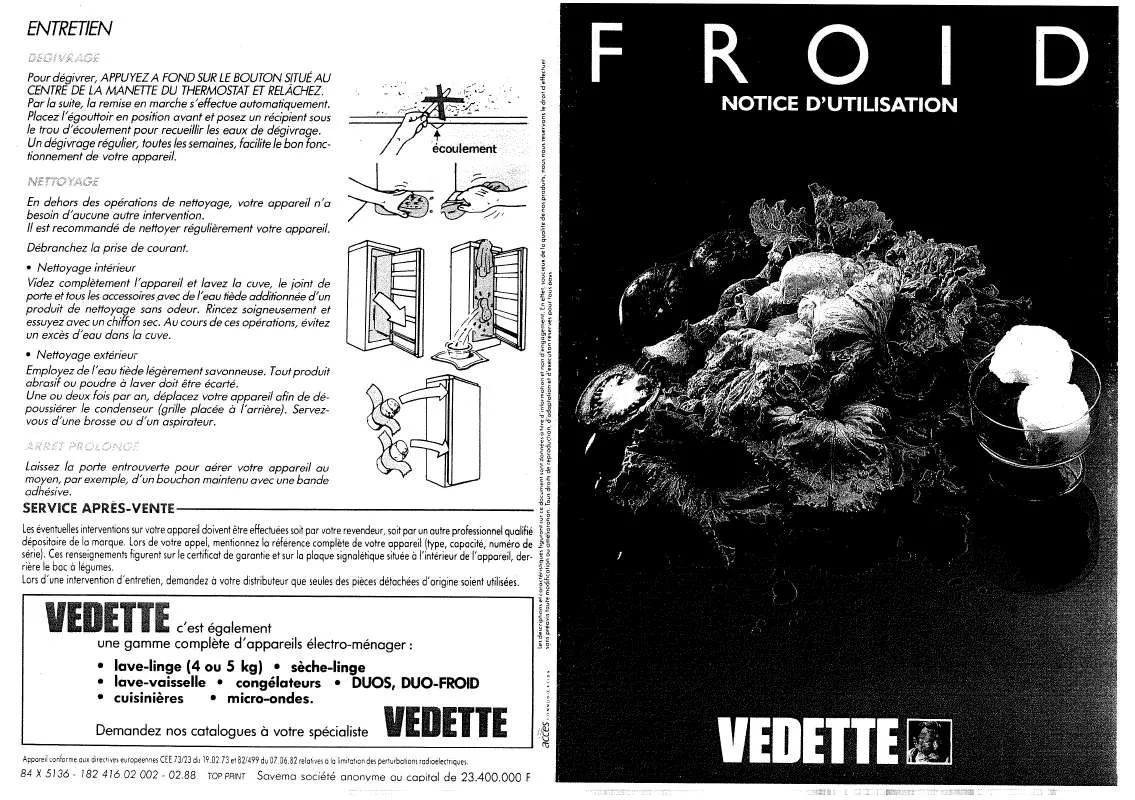 Mode d'emploi VEDETTE SP3100