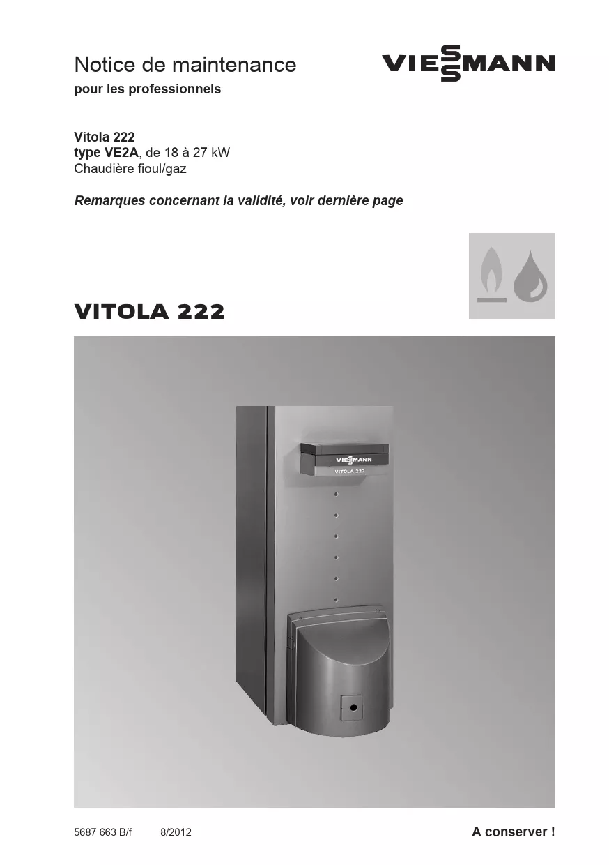 Mode d'emploi VIESSMANN VITOLA 222