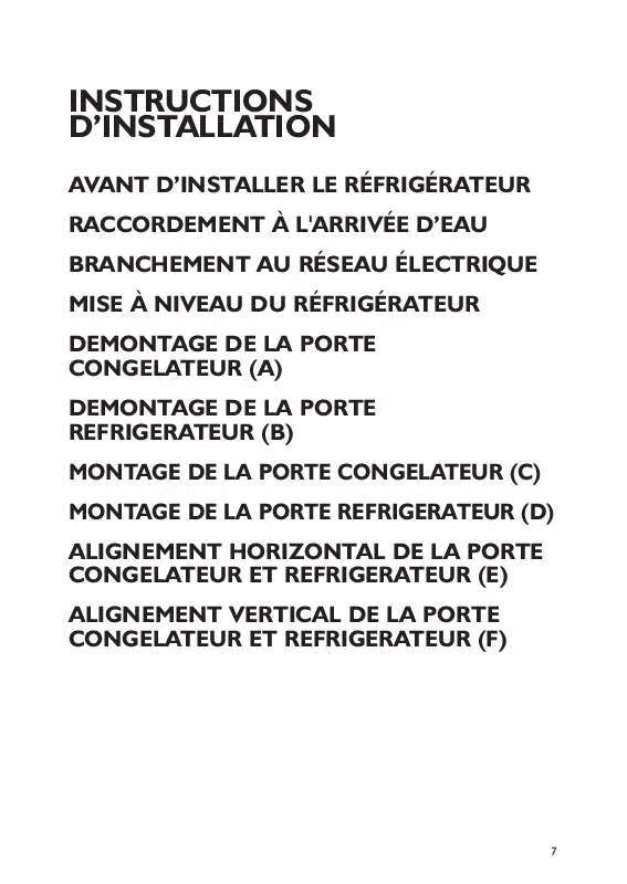 Mode d'emploi WHIRLPOOL 20RA-D3 A SF