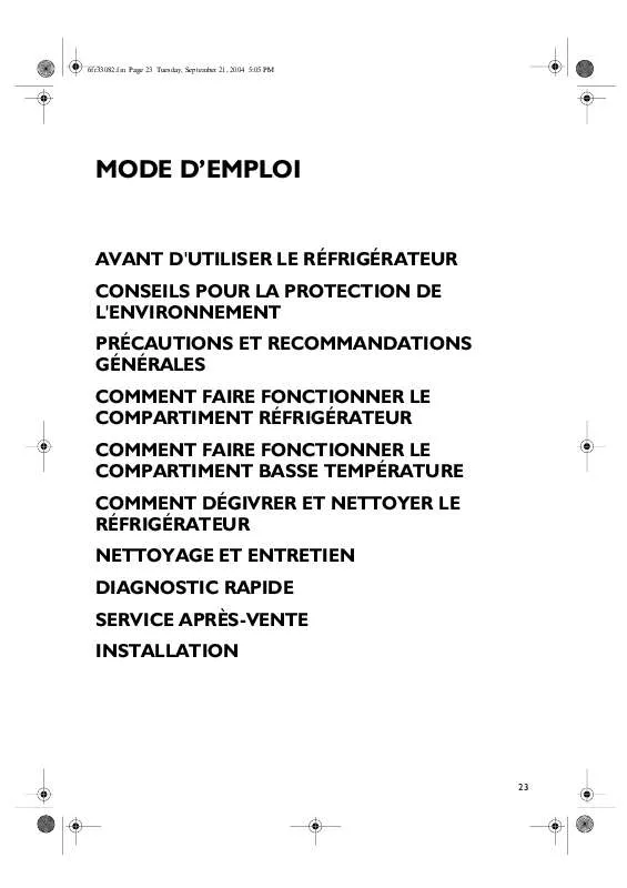 Mode d'emploi WHIRLPOOL 500 653 72