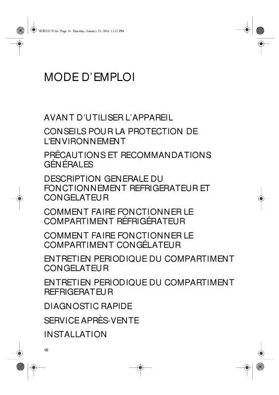 Mode d'emploi WHIRLPOOL 626 202