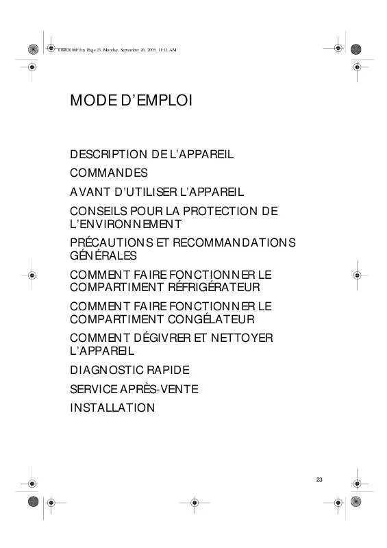 Mode d'emploi WHIRLPOOL A240A E02