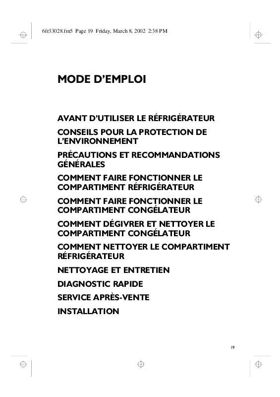 Mode d'emploi WHIRLPOOL ACR