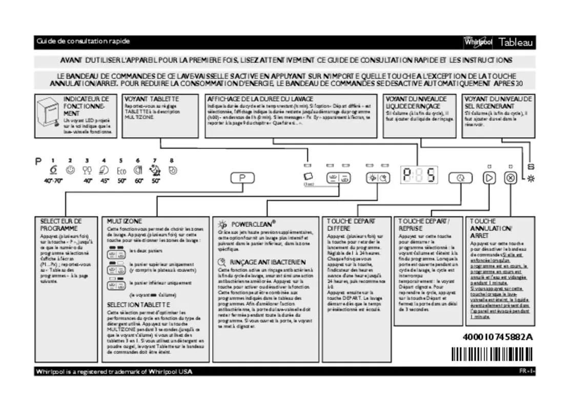 Mode d'emploi WHIRLPOOL ADG8674