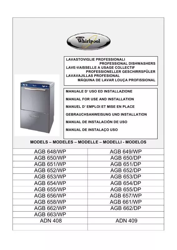 Mode d'emploi WHIRLPOOL ADN 408/1