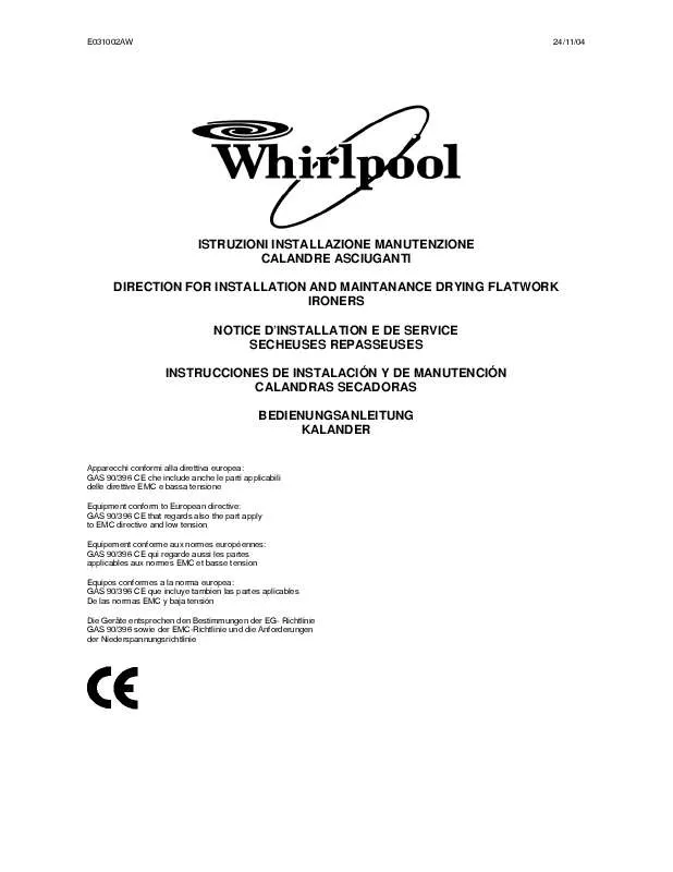 Mode d'emploi WHIRLPOOL ADN 485