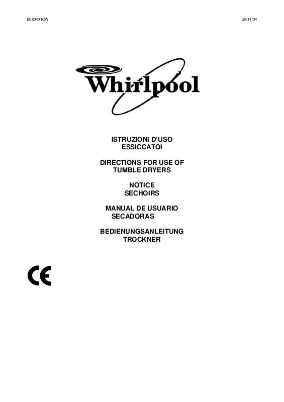 Mode d'emploi WHIRLPOOL ADN 492