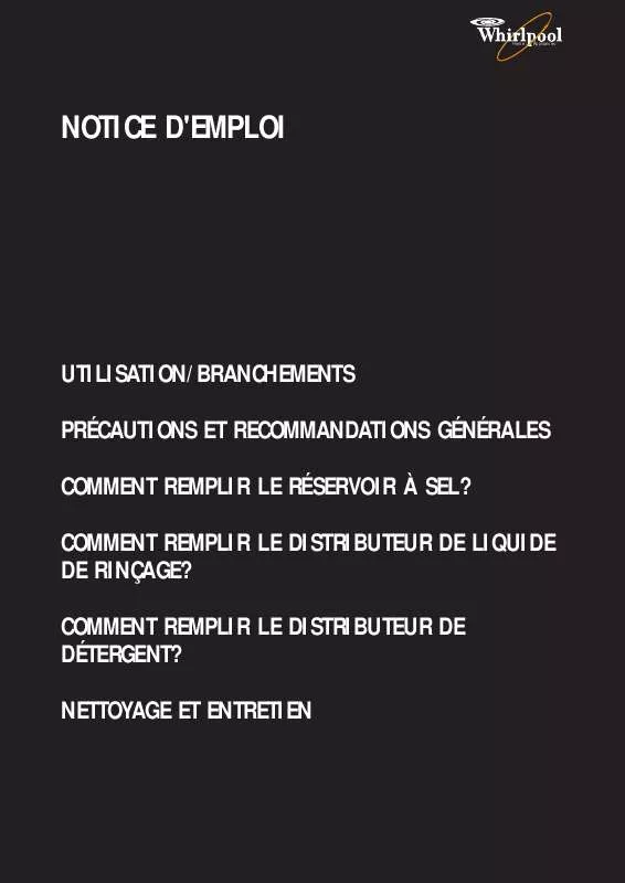 Mode d'emploi WHIRLPOOL ADP 2556/1 WHM