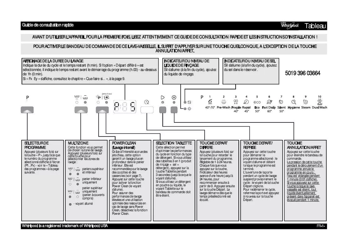 Mode d'emploi WHIRLPOOL ADP 8693 A PC TR6SWH