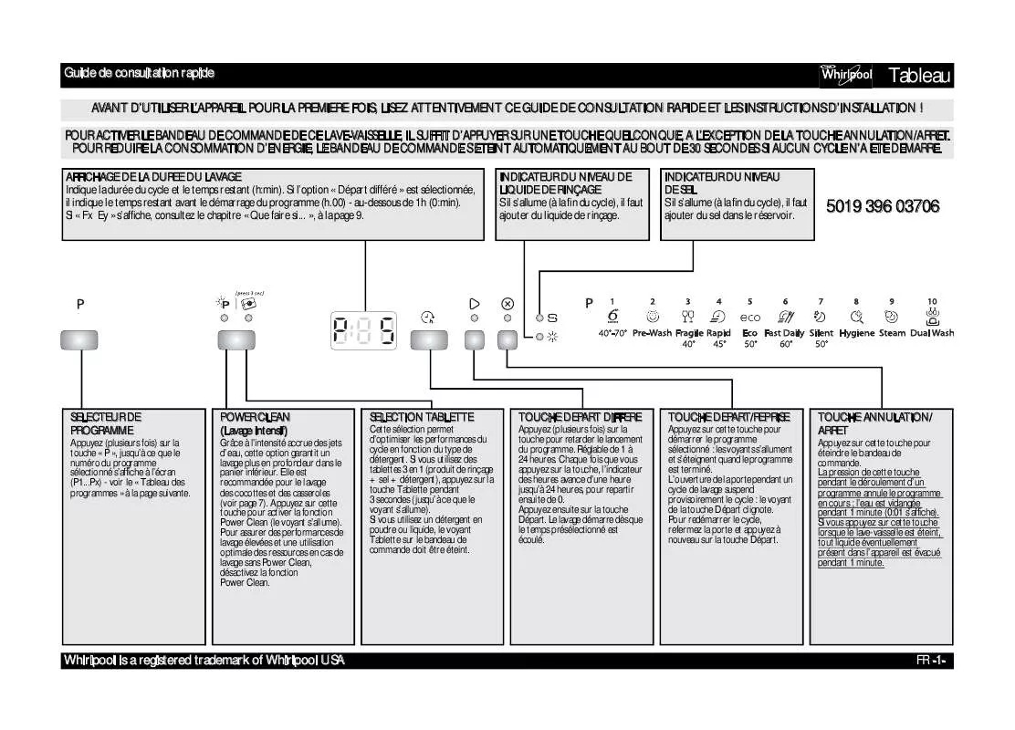 Mode d'emploi WHIRLPOOL ADP8797A PCTR 6S IX