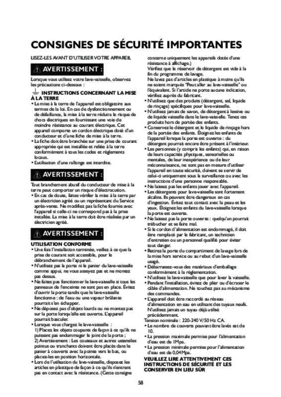 Mode d'emploi WHIRLPOOL ADPF 941IX