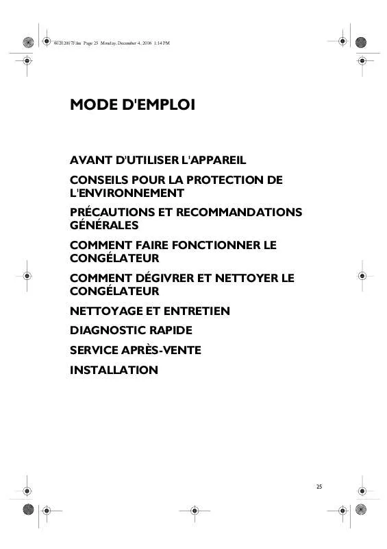 Mode d'emploi WHIRLPOOL AFB 601/1/BL