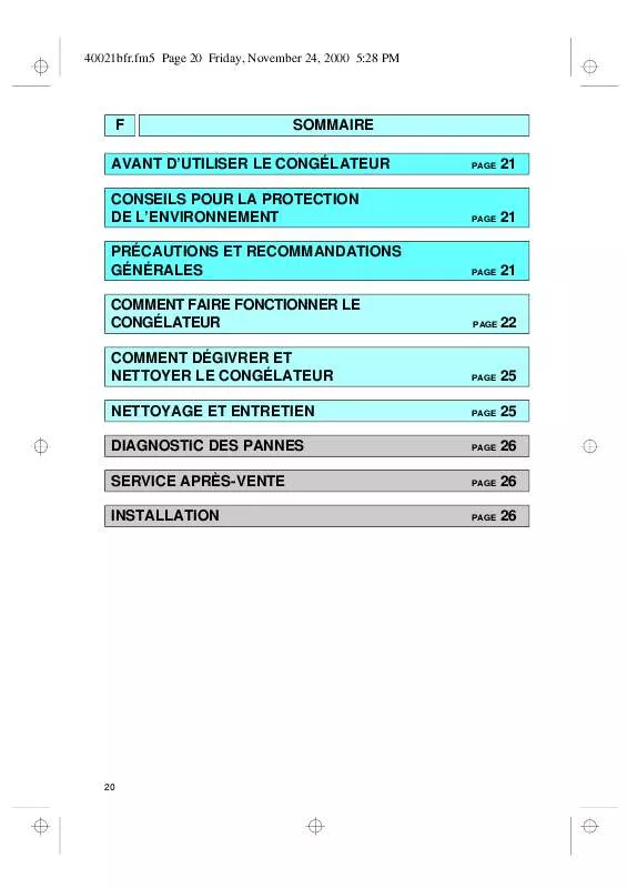 Mode d'emploi WHIRLPOOL AFE 102/G