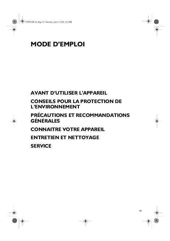 Mode d'emploi WHIRLPOOL AFE 854/B-K