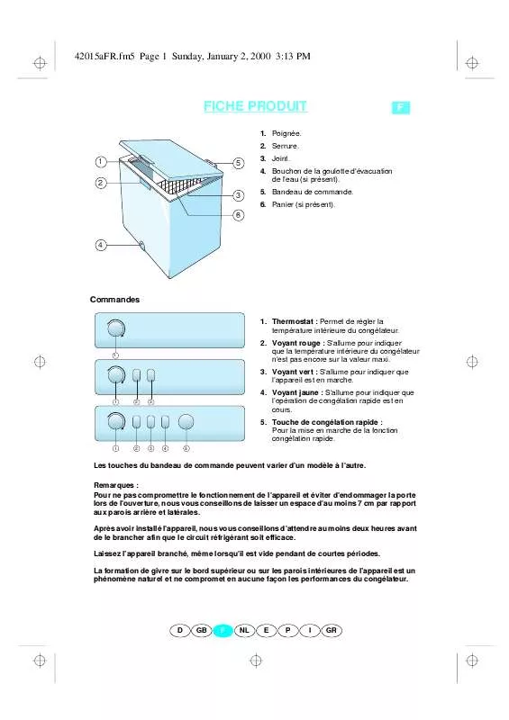 Mode d'emploi WHIRLPOOL AFG 511/H