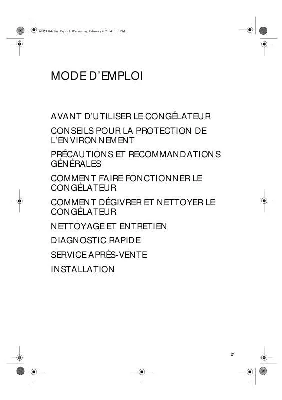 Mode d'emploi WHIRLPOOL AFG 7031