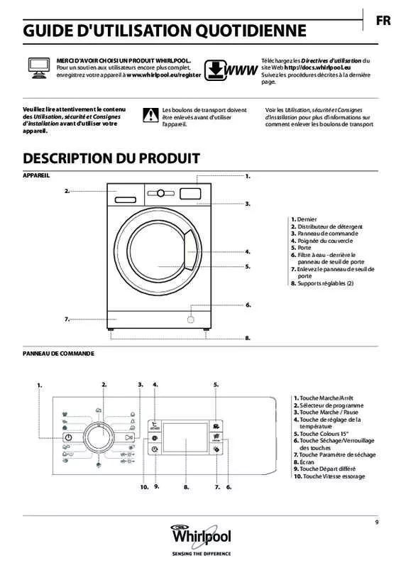 Mode d'emploi WHIRLPOOL AGS999