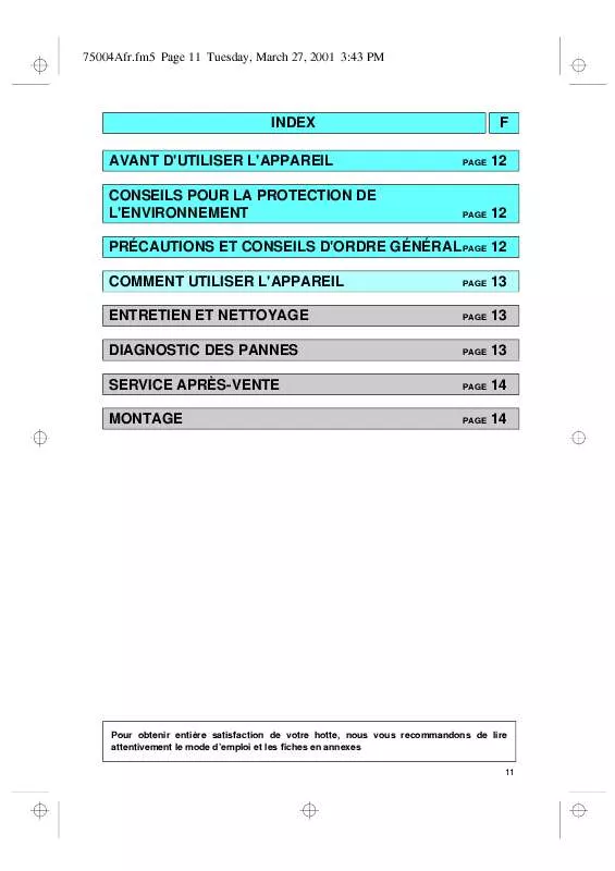 Mode d'emploi WHIRLPOOL AKB 069/WH/WP