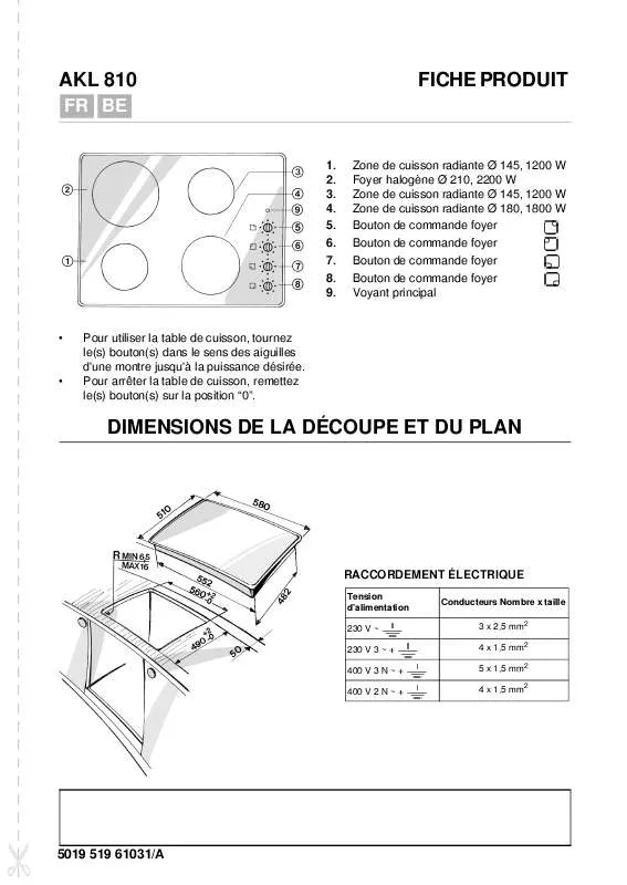 Mode d'emploi WHIRLPOOL AKL 810/IX