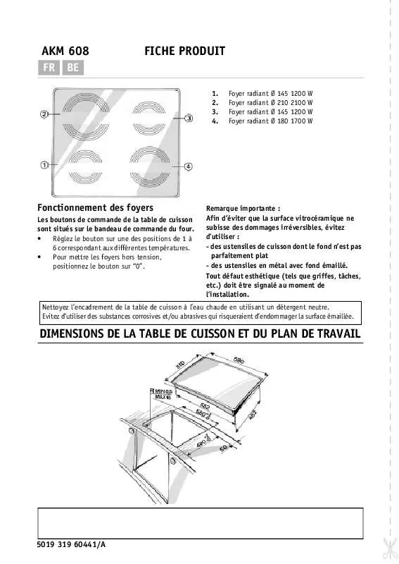 Mode d'emploi WHIRLPOOL AKM 608/01 AV