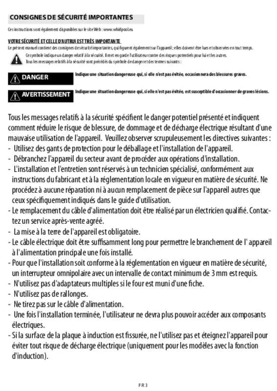 Mode d'emploi WHIRLPOOL AKP745IX