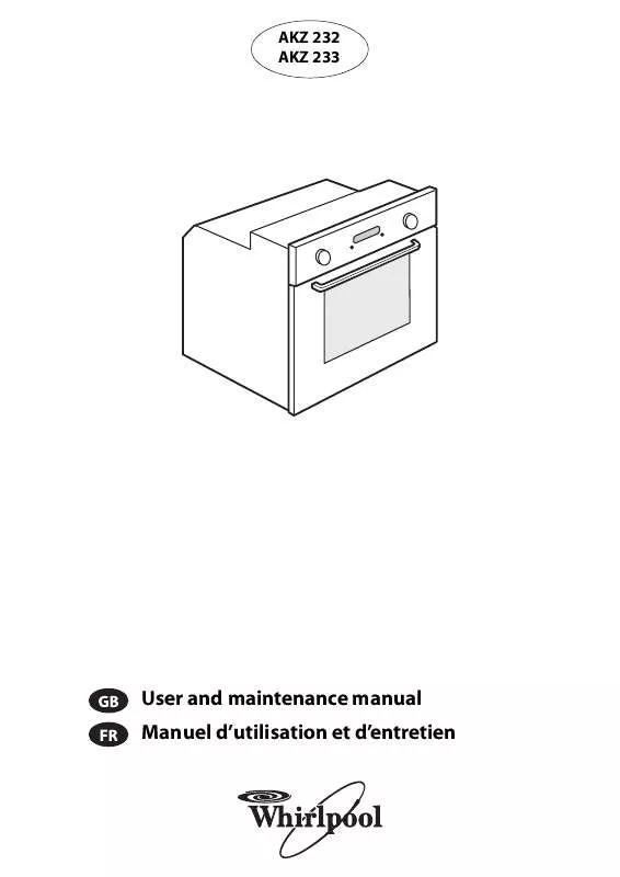 Mode d'emploi WHIRLPOOL AKZ 232/NB