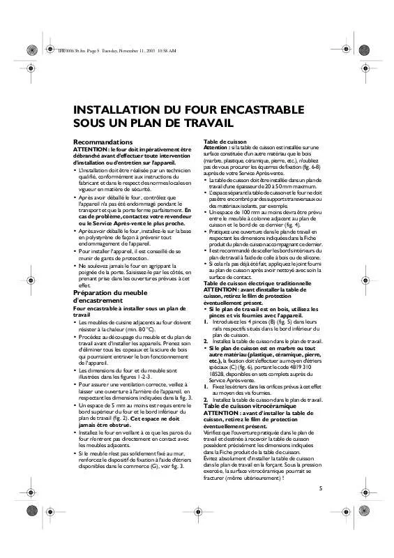 Mode d'emploi WHIRLPOOL AKZ 531/IX