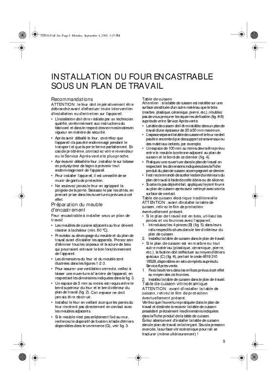 Mode d'emploi WHIRLPOOL AKZ 614/IX