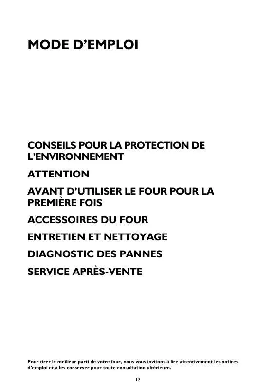 Mode d'emploi WHIRLPOOL AKZ 676/WH/01
