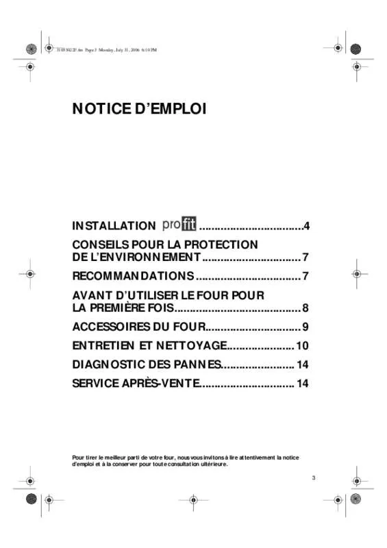 Mode d'emploi WHIRLPOOL AKZ626IX