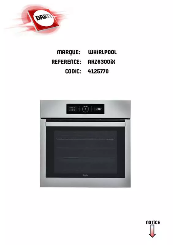 Mode d'emploi WHIRLPOOL AKZ6300IX