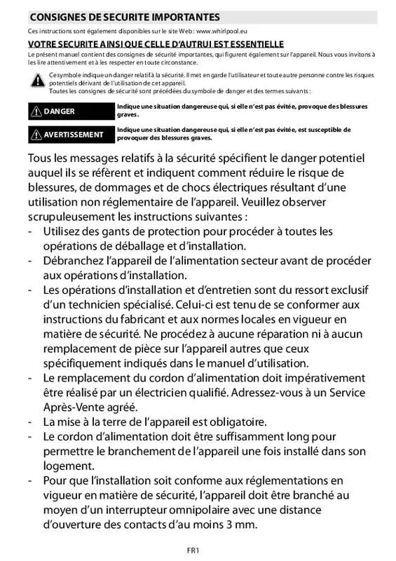 Mode d'emploi WHIRLPOOL AKZM6610TB