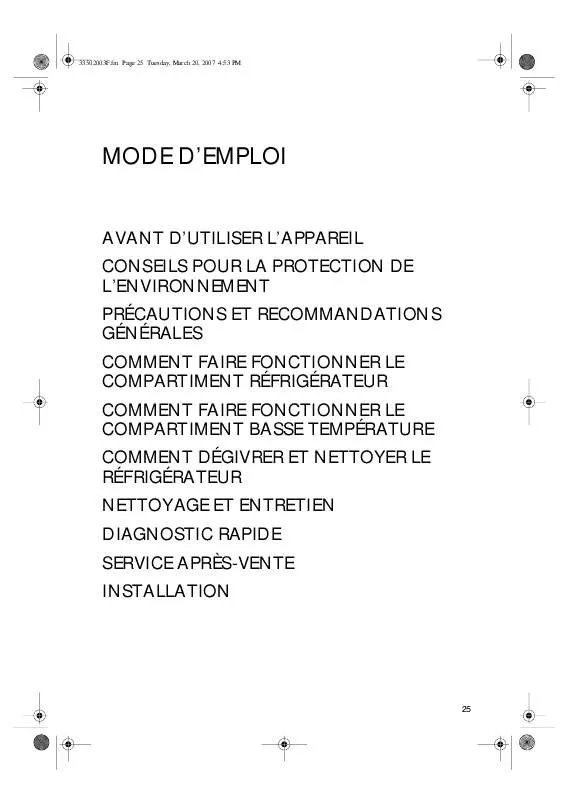 Mode d'emploi WHIRLPOOL ARC 1324