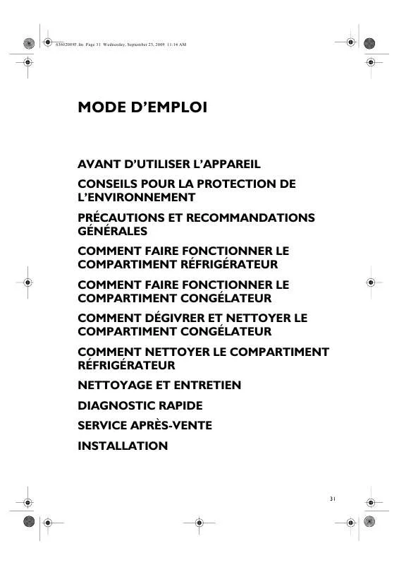 Mode d'emploi WHIRLPOOL ARC 2213