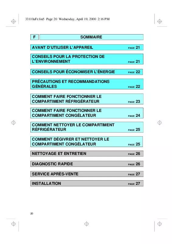 Mode d'emploi WHIRLPOOL ARC 3510