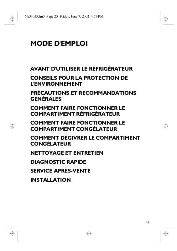 Mode d'emploi WHIRLPOOL ARC 5000