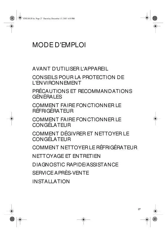 Mode d'emploi WHIRLPOOL ARC2320