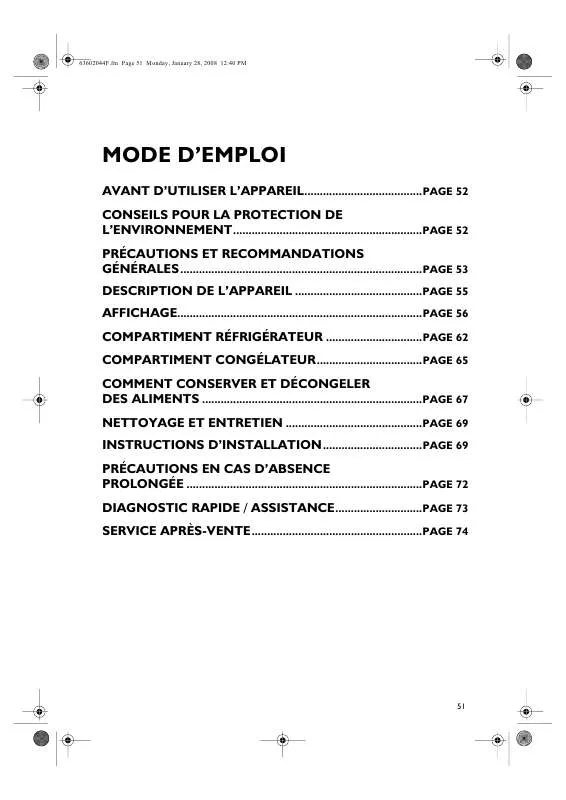 Mode d'emploi WHIRLPOOL ARC4440/PW