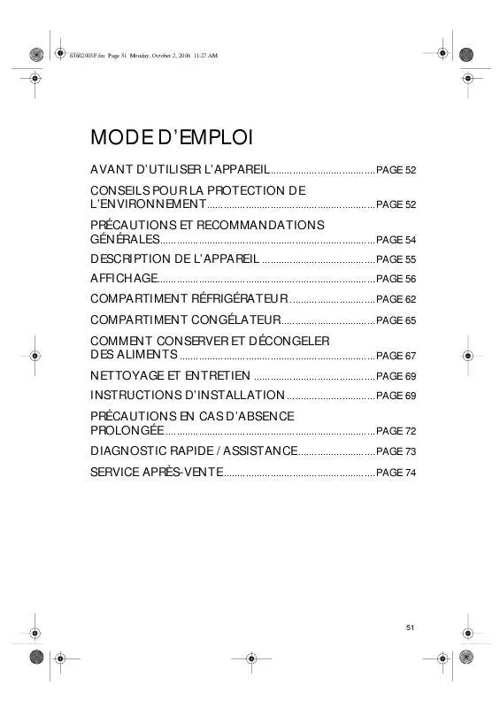 Mode d'emploi WHIRLPOOL ARC4440IX