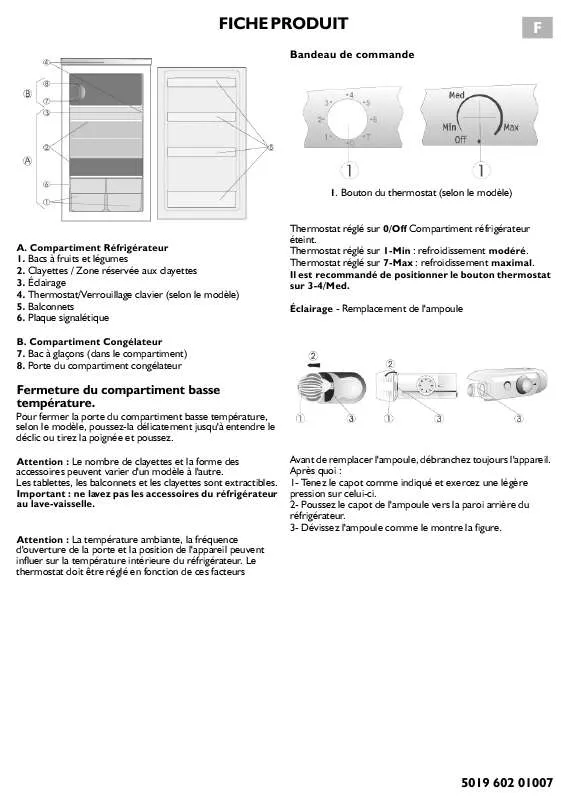 Mode d'emploi WHIRLPOOL ARG 340/A