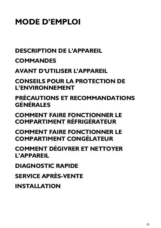 Mode d'emploi WHIRLPOOL ARG 736/A /4